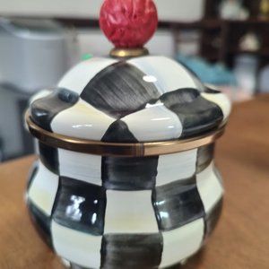 MacKenzie-Childs Courtly Check Enamel Lidded Sugar Bowl